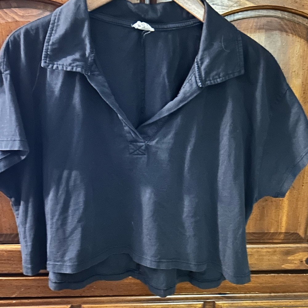 Cotton-On collared crop top